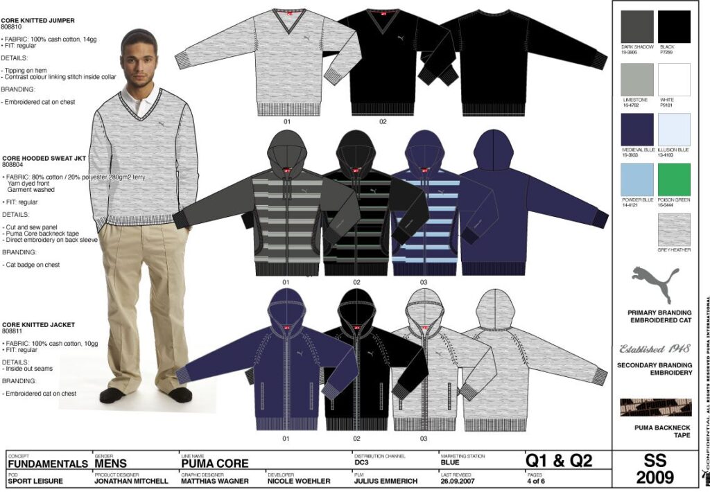 puma-core-mens-knitwear-and-hoodies-ss2009 Puma menswear knitwear and hooded sweat CADs from SS2009 Core collection