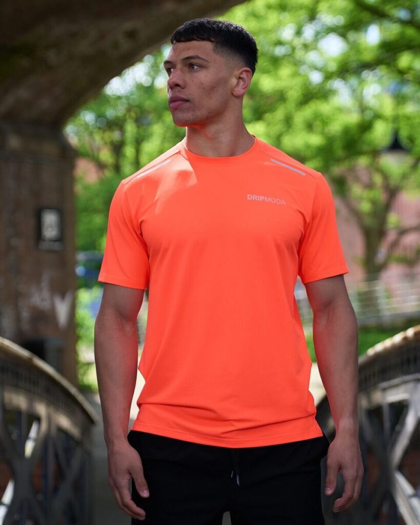 Dripmoda Activewear T-Shirt – Designed by J Mitchell Design Dripmoda active t-shirt designer, technical fashion designer company in UK, J Mitchell fashion design