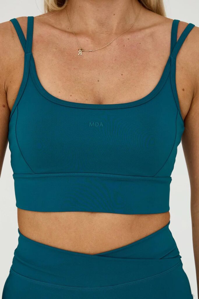 moda-active-forest-double-strap-sports-bra Moda Active forest green double strap sports bra