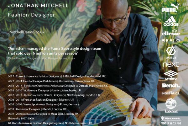 jonathan mitchell looking at a pantone colour swatch