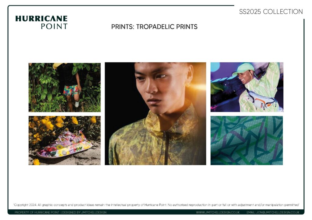 Hurricane Point Detail Focus – Finishes and Fabrics Close-up visuals of zip pulls, hem shapes, seam placement and technical fabrics