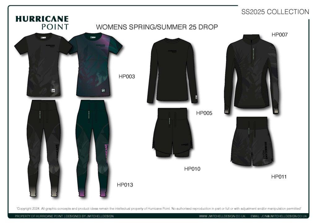 Hurricane Point Women’s Spring:Summer Overview Women’s SS25 activewear overview with tights, tops and technical layers
