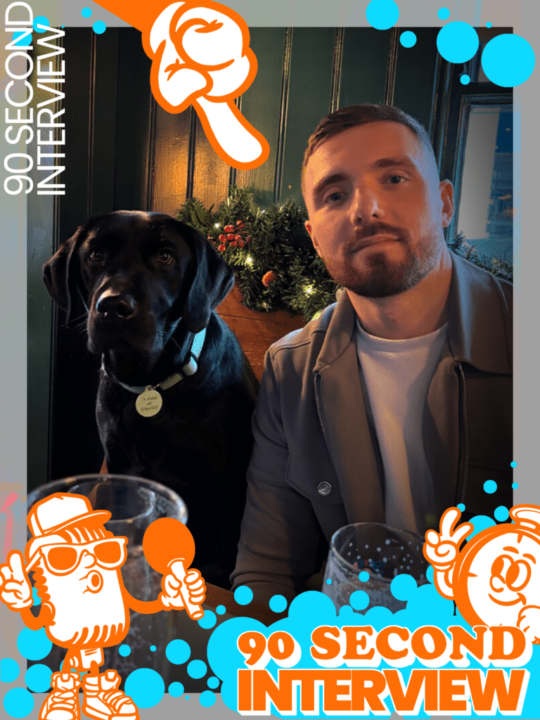 90 Second Interview: Fashion Design & Clothing Manufacturing 2 Anthony Mellor pictured with his dog during the 90 Second Interview series discussing apparel supply chain and industry experience